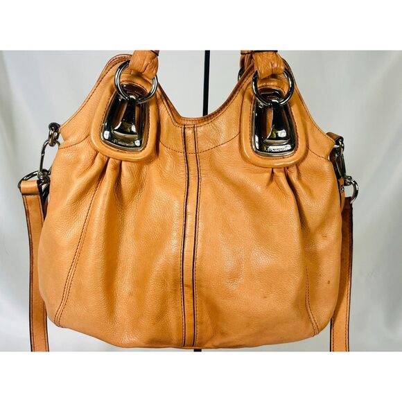 B. Makowsky Kayla Peach Leather Shoulder Bag Orig $318 - Picture 3 of 13